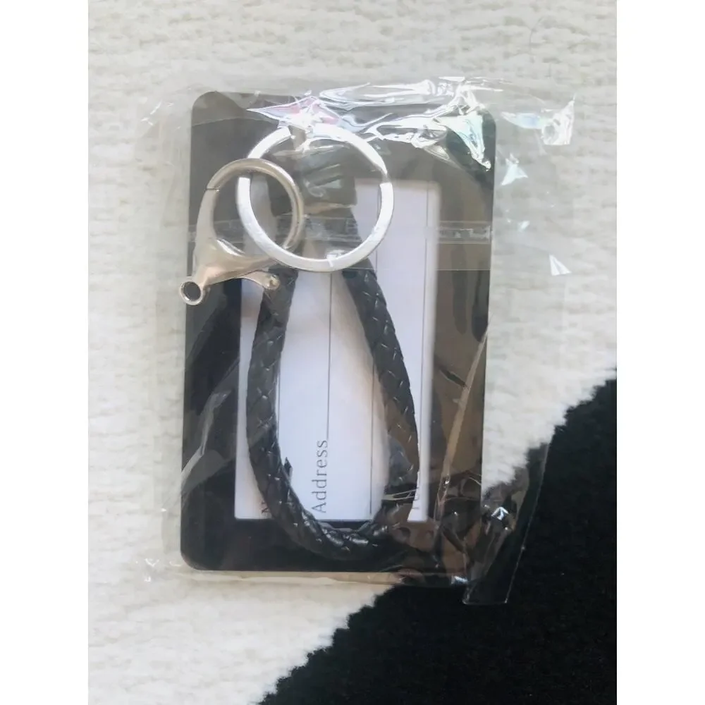 Bape A Bathing Ape Black Classic Logo ID Card Holder Luggage Tag Ring Key Chain